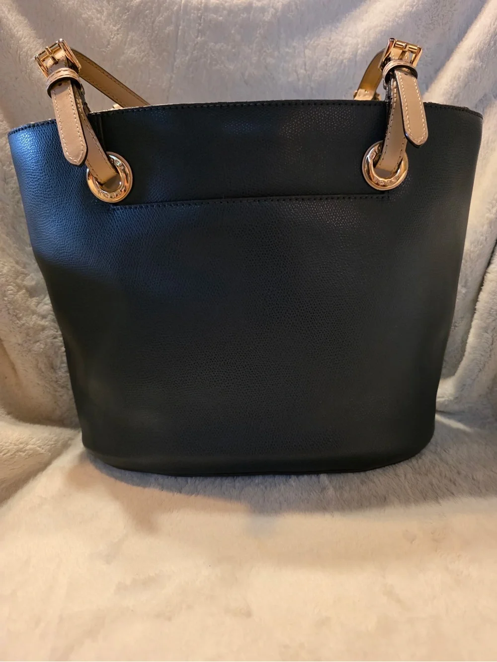 Michael Kors Black and Tan Leather Tote Bag